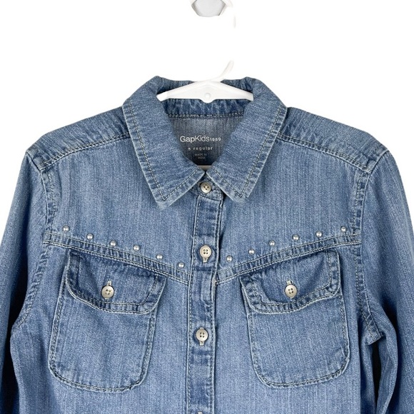 Gap Kids Girls Button Front Denim Dress Size Small - Picture 2 of 7